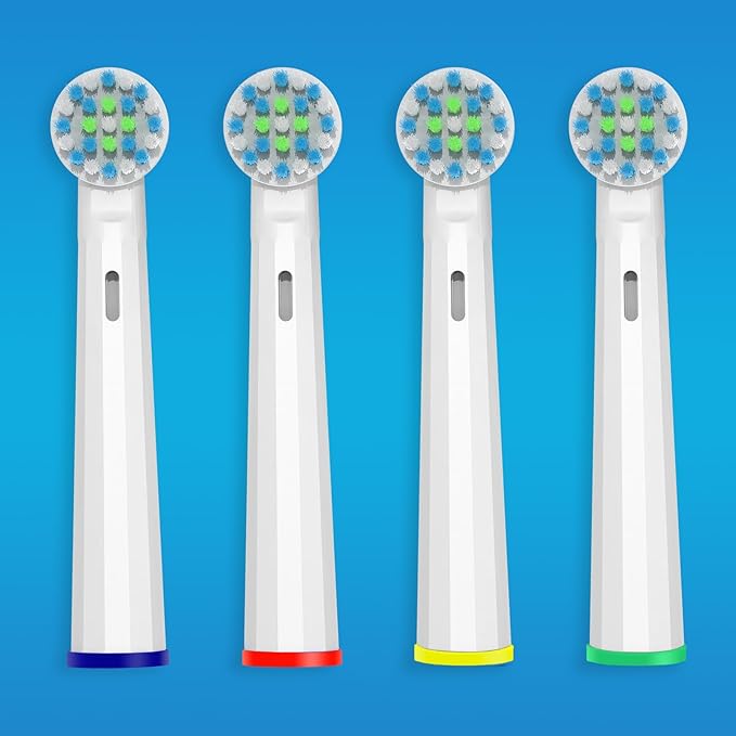 Replacement Toothbrush Heads Compatible with Oral B Pro 1000 Replacement Heads,Braun Replacement Brush Heads Refill for Genius X,Smart 1500,Pro 5000,8 Count,White