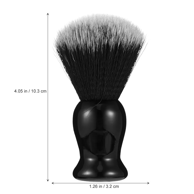 Hemoton Men S Beard Brush Double Colored Nylon Bristles Synthetic Shaving Brush 4 Inch Handle Grooming Tool for Beard Cleaning and Lathering Travel and Salon Use