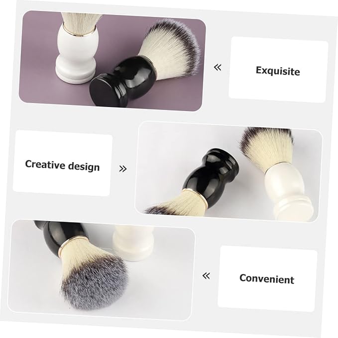 2Pcs Barber Shaving Brushes Manual Shaving Brushes for Beard Grooming for Home and Use for Wet Shaving and Traditional Shave Routine