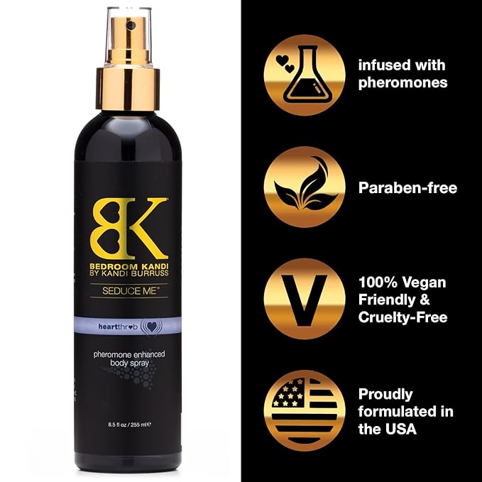 Bedroom Kandi by Kandi Burruss Body Spray | Pheromone Enhanced Moisturizing Spray | Softens Skin After Shower/Bath Non-greasy Body Oil Mist | Heartthrob Scent | Unisex Scent