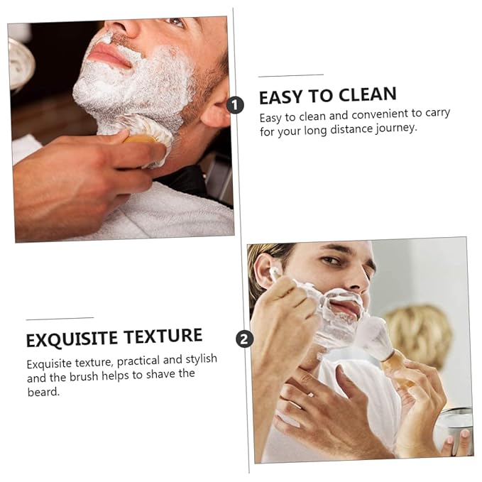 1Pc Wooden Handle Mustache Shaving Brush for Men Portable Beard Present for Father Day Valentine Day and Birthdays Suitable for All Beard