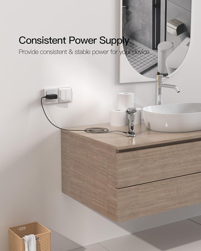 Superer 5FT Charger Fit for Braun Shaver Series 9 7 5 3 1, 310s 3040s 9577cc 9517s 7085cc 12V Charging Cord Replacement for Braun S3 S5 S7 S9 Electric Razor Shaver Trimmer Wall Power Adapter