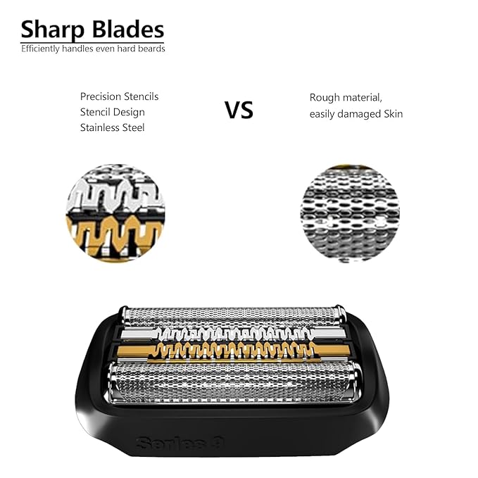 92B Replacement Head Compatible With Braun Series 9, 92B Wet and Dry Replacement Foil and Cutter for Braun Electric Shaver S9 9290cc 9291cc 9370cc