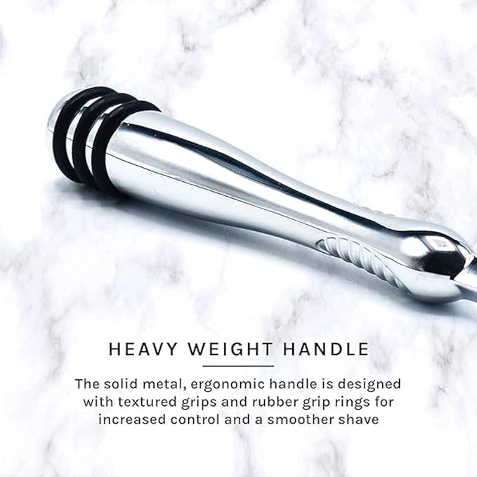 Taconic Shave, Heavyweight All Metal Non-Pivoting Twin Blade Cartridge Razor Compatible with GIllette Trac II, Personna, and Taconic Refills - 10 Cartridges Included