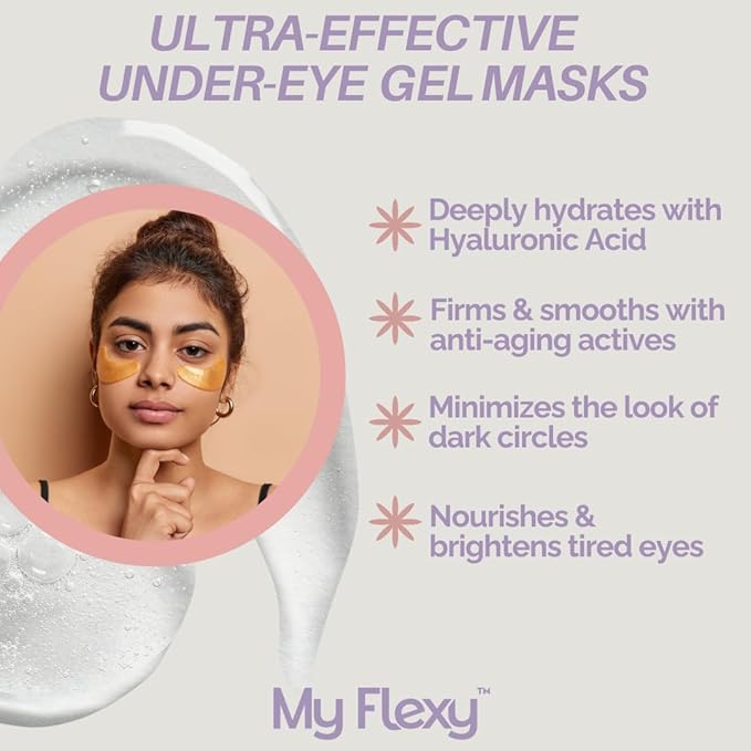 Under Eye Patches for puffy eyes and dark circles, Collagen & Peptides Skincare, Gold Eye Masks for dark circles and puffiness, Self Care Gifts for Women & Men, Under Eye Mask Patches-Gold 24 Pairs