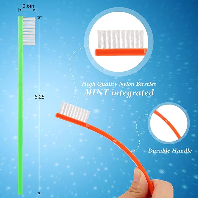 B Rush Prepasted Disposable Toothbrush -No Need Water, Toothpaste Integrated, Soft Medium Bristles Travel/Airbnb, 4 Colors Adult Bulk Pack,Mint Flavor (72 Pcs), Individually Wrapped for Travelling,