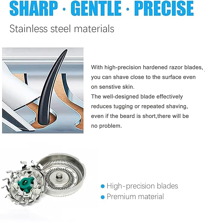 SH60 Replacement Heads Compatible With Norelco 6000 Replacement Blades，SH60 Blades Compatible With Philips Norelco 6000 Replacement Heads Series, S6810, S6820, S6850, S6880/81, 6Pack