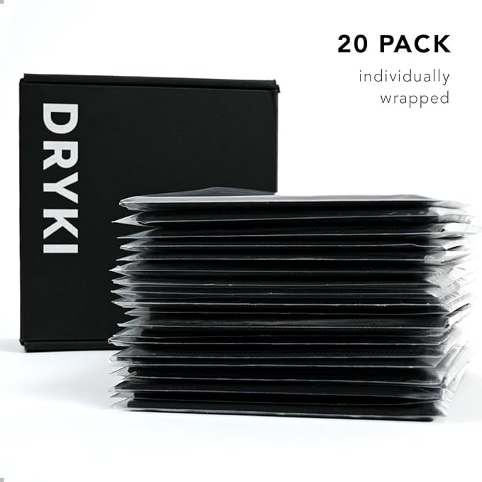 Pocket-Sized Sweat Towels - The Original Sweat Absorbing Handkerchiefs - Quick-Dry Microfiber Sweat Rags for Face, Hands, & Body - Men & Women - Gym, Sports, Work (Black: 20 Pack)