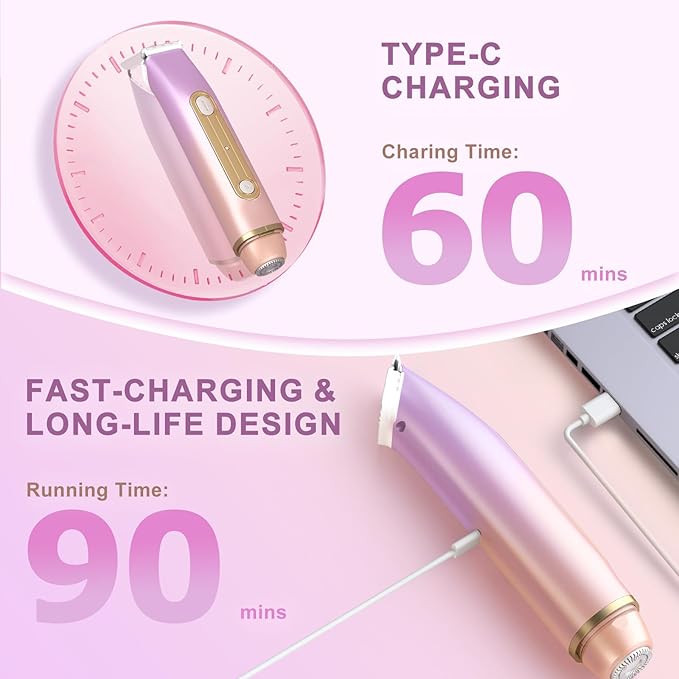 Dual-Head Women's Hair Trimmer – Safe Body, Bikini & Facial Hair Removal, Wet & Dry, USB Rechargeable, Travel-Friendly Personal Grooming