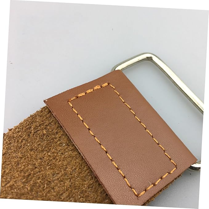 minkissy 2PCS Leather Sharpening Cloth Set Vintage Razor Strop for Straight Razors Scissors Fine Edges Durable Pure Leather Polishing Cloths with Hanging Eyelet for Easy Use