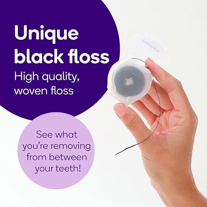 BURST Expanding Dental Floss Kit (Mint Eucalyptus/120 Yards/Starter Kit + 3 Refills) | Stain Absorbing & Woven Tooth Floss with Xylitol Coating to Fight Cavities | Vegan | Paraben Free Expanding Floss