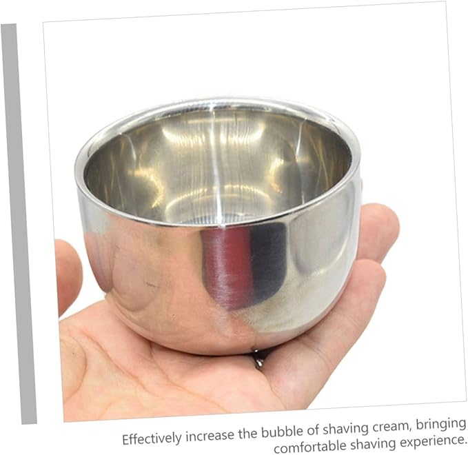 1pc Men Stainless Steel Shaving Bowl Foaming Soap Container for Comfortable Shaving Salon and Rustproof Design