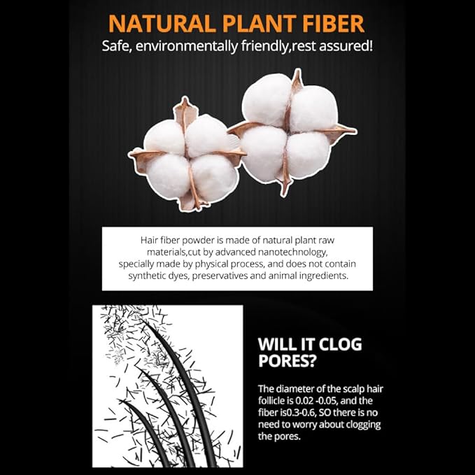 DISAAR BEAUTY Protein Fiber Thickening Hair Building Fibers Natural Black for Men and Women Keratin Fiber 22g / 0.78oz