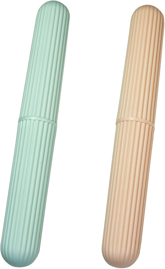 2 Pcs Travel Toothbrush Case，Toothbrush Containers，Portable waterproof Toothbrush Holder for Travel/Camping/School/Home.