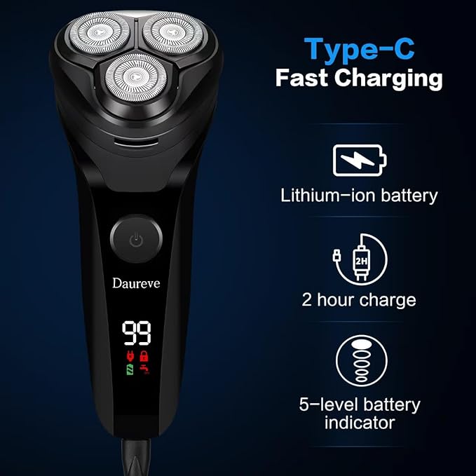 Electric Razors,2025 New Upgrade Shaver, Model Rechargeable Shaver, USB Razor for Men, Washable Razor(Black)