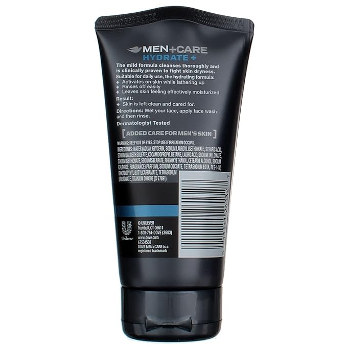 Dove Men + Care Face Wash, Hydrate, 5 Oz (Pack of 3)