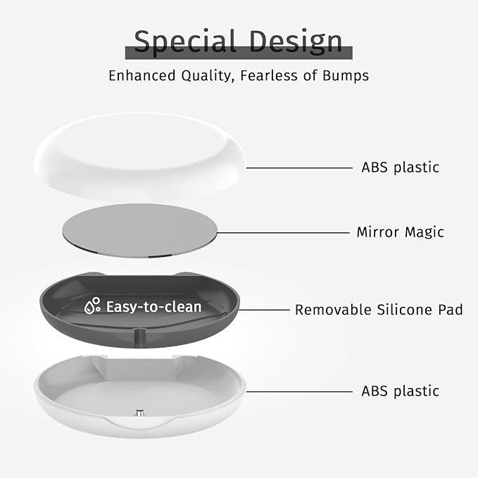 2 Pack Retainer Case with Mirror, Compatible with Invisalign, Orthodontic Aligner Case with Removal Tool and Brush, White