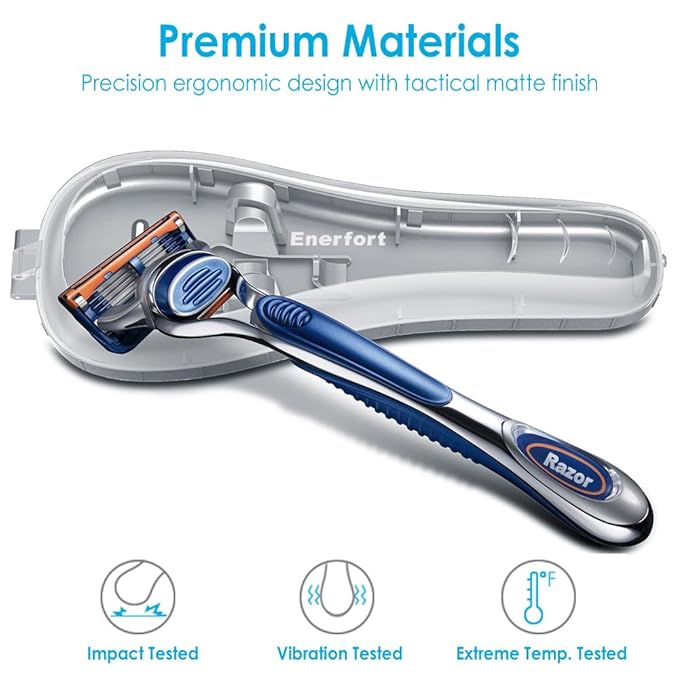 Razor Case Compatible with Gillette Proglide Fusion Men's Razor, Manual Razor Travel Protector Case with Carrying Bag - Gray