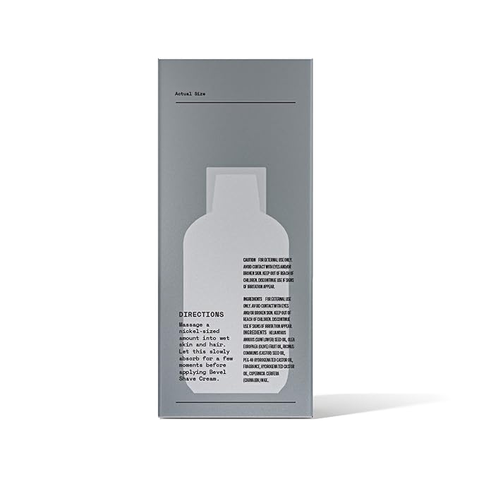 Bevel Pre Shave Oil for Men with Castor Oil, Olive Oil and Tea Tree Oil, Helps Soften Hair and Protect Skin from Irritation and Razor Burn, 2 Fl Oz