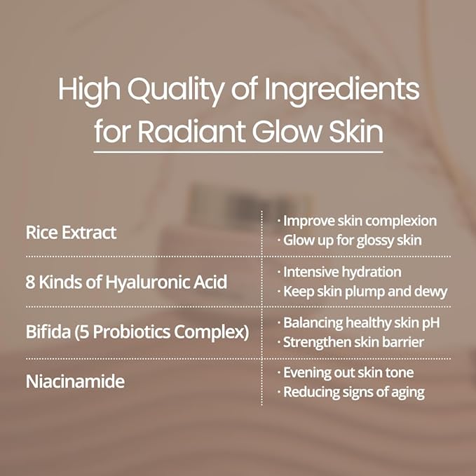 FARMSTAY Rice & Bifida Complexion Cream, Dark Spots Remover Correcting with Niacinamide, Skin Barrier Repair for Glow Skin, Rice Moisturizer for Face, for Women & Men, Korean Skin Care, 4.05 Fl. Oz.