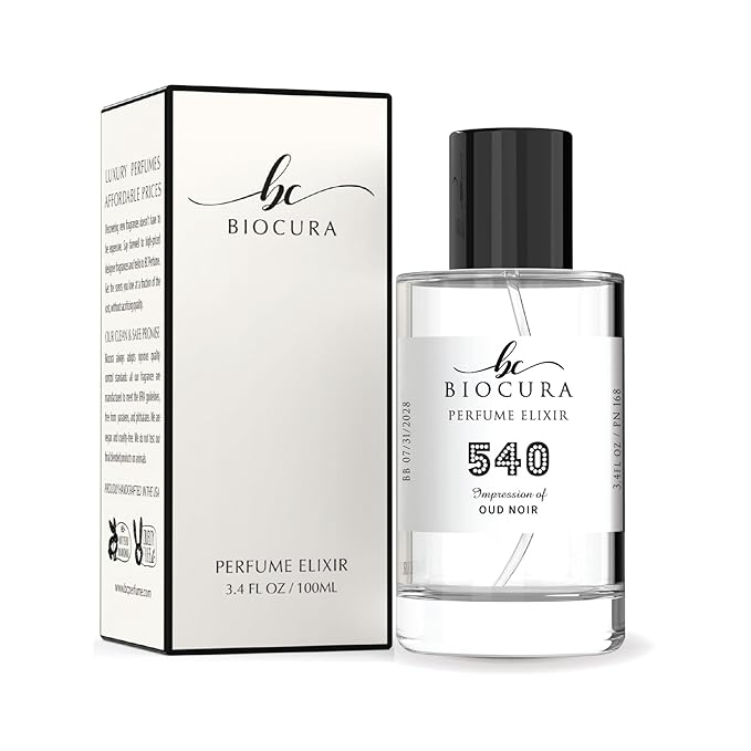 BC Perfume 540 Inspired by Oud Noir For Men Replica Fragrance Dupes Eau de Parfum Spray Bottle 3.4 Fl Oz/100ml-X1