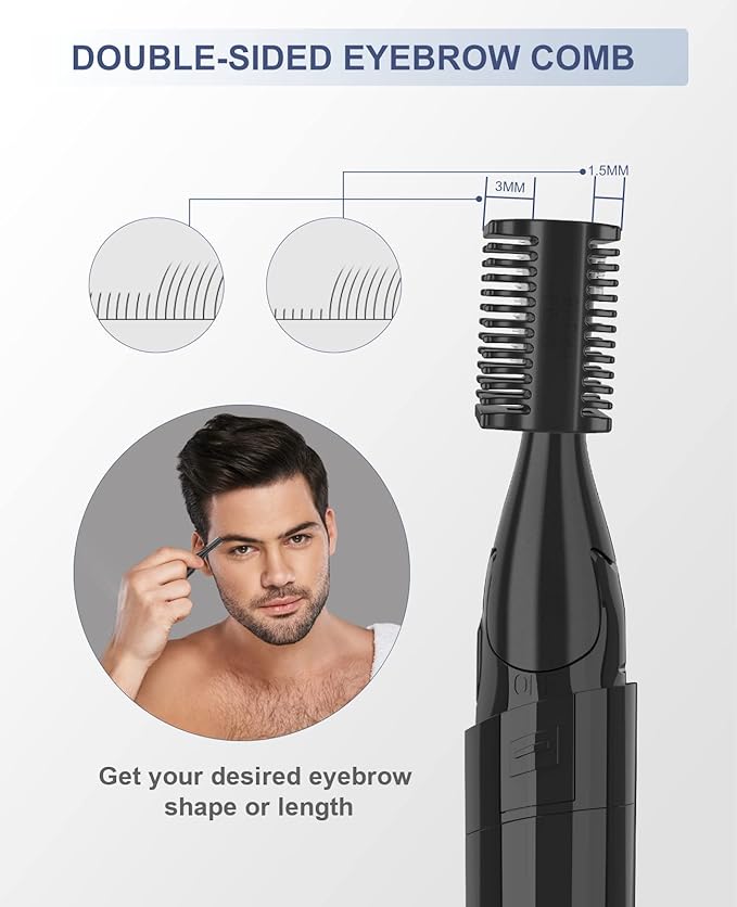 Electric Eyebrow Trimmer, Painless Portable Eyebrow Shaper Trimmer Kit for Women Men, Eyebrow Hair Trimmer with Battery for Face Lips Armpit Leg Body