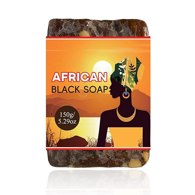 Organic African Black Soap Bar, Natural Black African Soap Bar, Raw Body Exfoliator and Facial Cleanser, Face Body Wash, Fresh Daily Bath Soap for Men Women