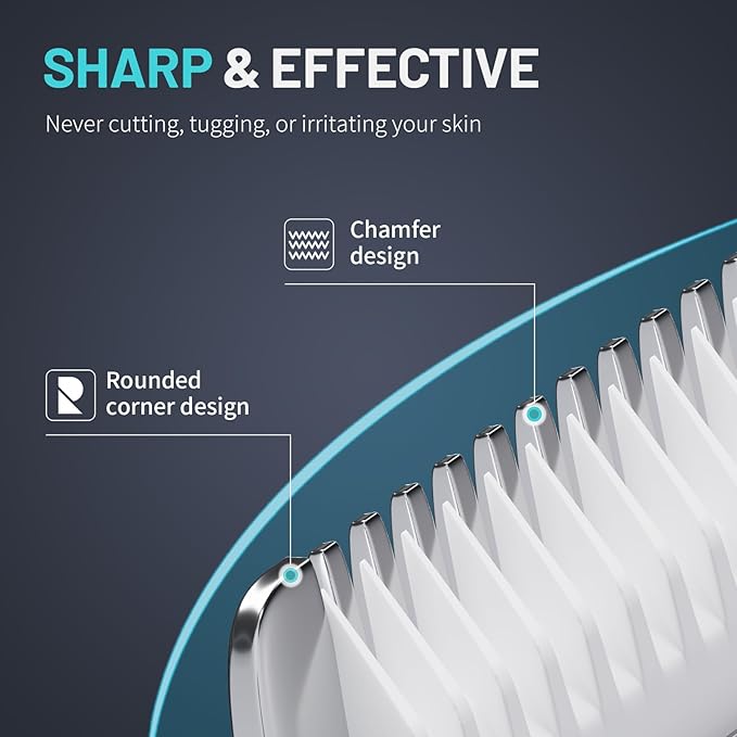 PRITECH Manscape Body Hair Trimmer for Men - Waterproof Pubic Hair Ball Trimmer, Ceramic Blade Electric Body Shavers for Men with USB-C Charging, Wet & Dry Use & Nick-Free Design, Sensitive Skin Safe
