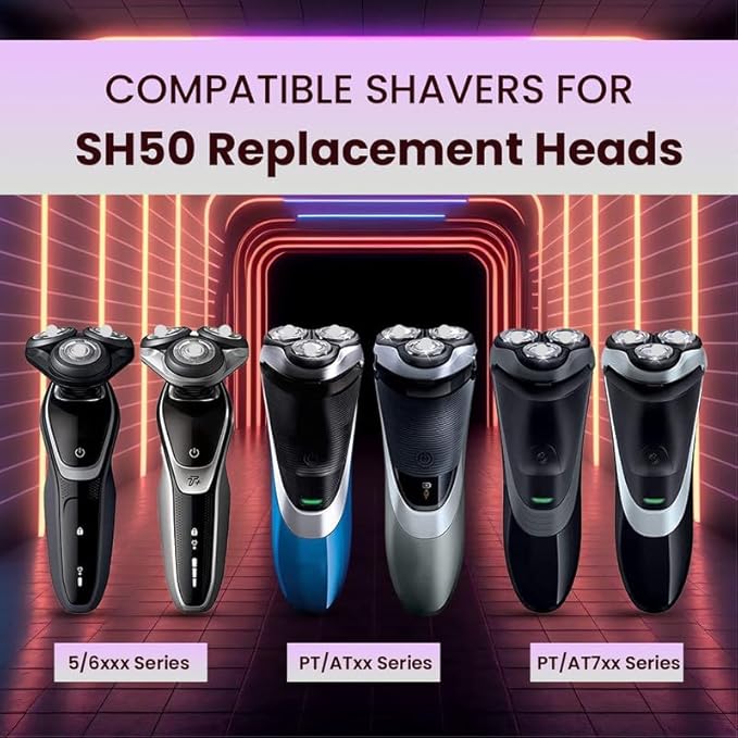 SH50 Replacement Heads Compatible with Philips Norelco 5000 Series, Blades for Philips Norelco Replacement Head for Series 5000 Shavers, 9-PCs