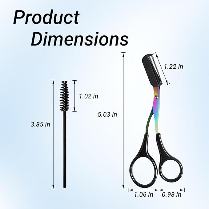 2 in 1 Eyebrow Scissors with Comb and Brush – Professional Stainless Steel Trimmer for Women and Men, Precision Beauty Grooming Tool for Shaping and Makeup Prep