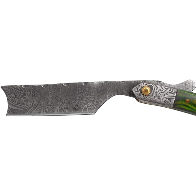 Straight Razor | Straight-Edge-Razor Sharp High-Hardness Real Damascus Steel Cutthroat Straight Edge-Blade | Barber Razor