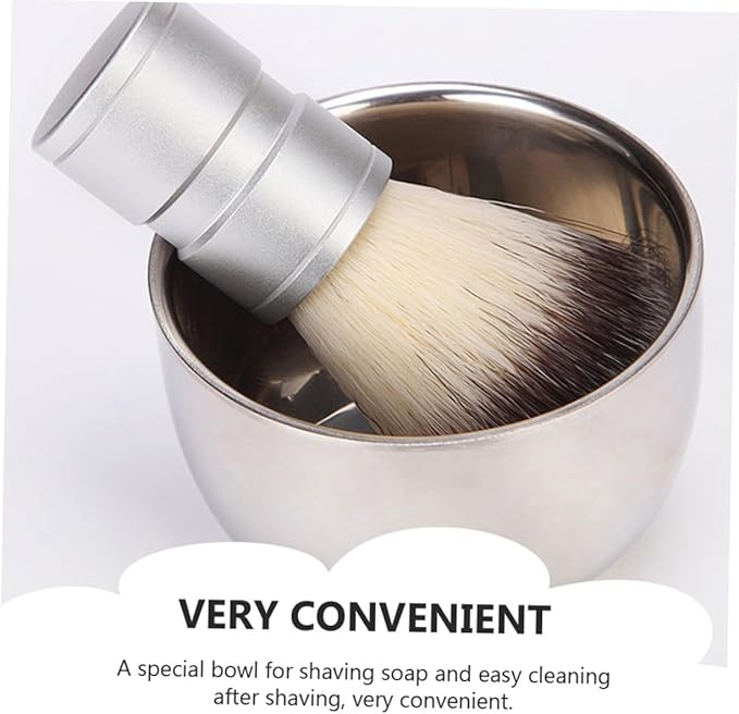 Shaving Bowl for Men Shaving Soap Bowl Cup Polished Stainless Steel Safe for Hands Suitable for Home Use Shop Decor