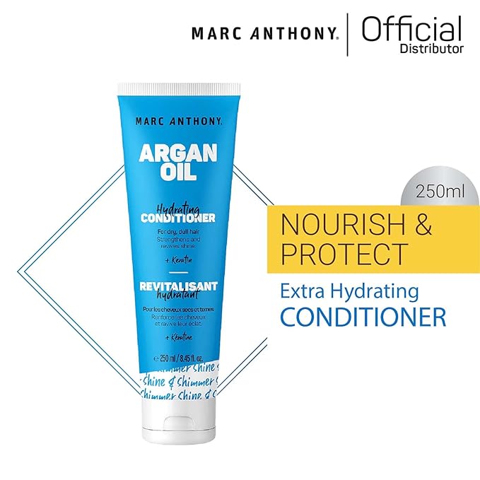 Marc Anthony Nourishing Argan Oil of Morocco Extra Hydrating Conditioner, 8.40 Ounce Tube, Sulfate-Free Keratin Conditioner (00024) (Pack of 2)