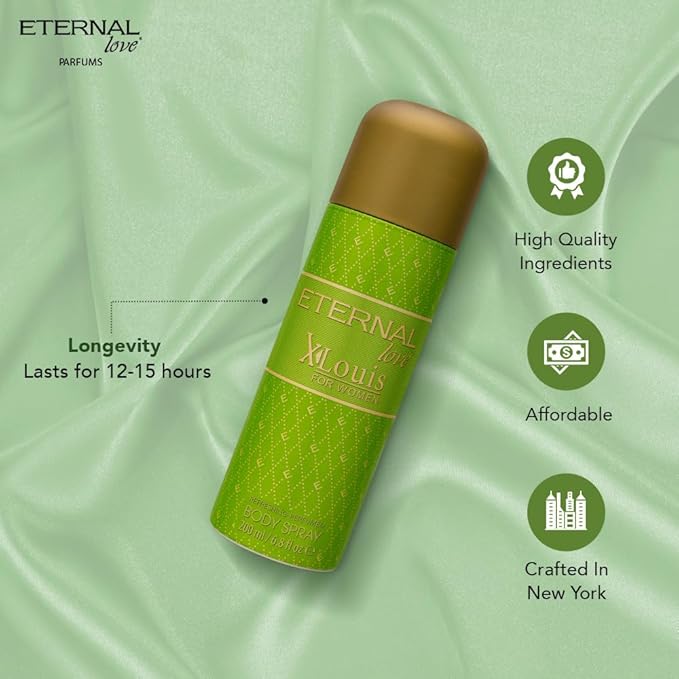 Eternal Love X-Louis for Women - Long Lasting Body Spray - Lush Floral Garden Scent with Tuberose & Peach - Feminine & Enchanting Fragrance - 6.8oz