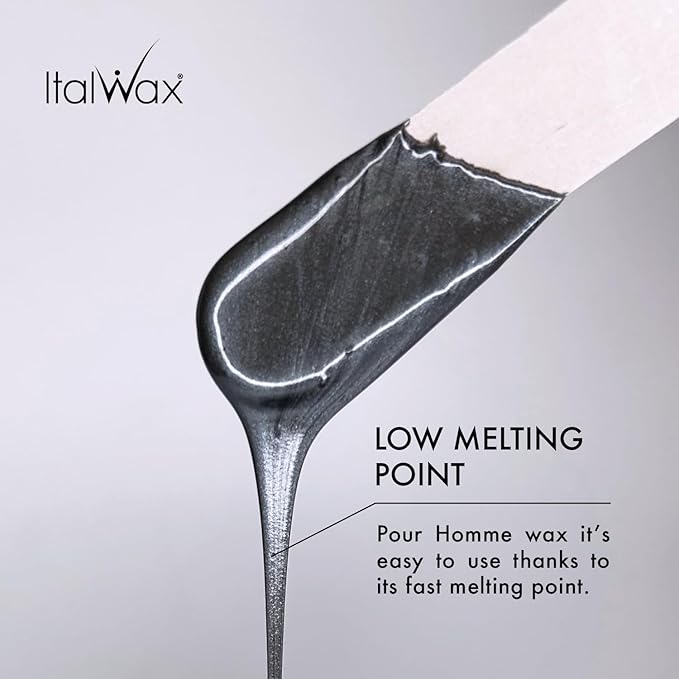 Italwax Pour Homme - 500g / 1.1lb - Hard wax beads for hair removal - Special for man - Natural formulation - Easily removes coarse hairs - Ideal for barber shops