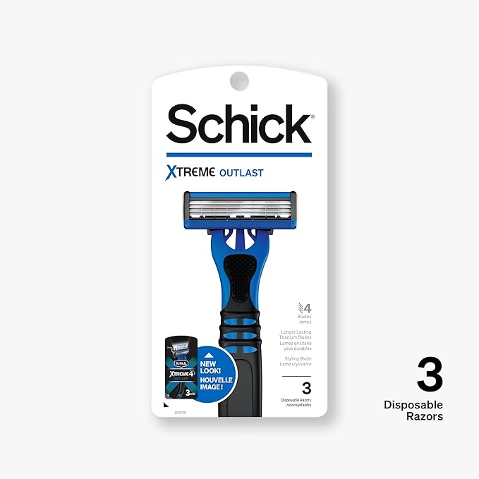 Schick Xtreme 4 Outlast Razor â€” Schick Xtreme4 Disposable Razors Men, 3 Count (Pack of 2)