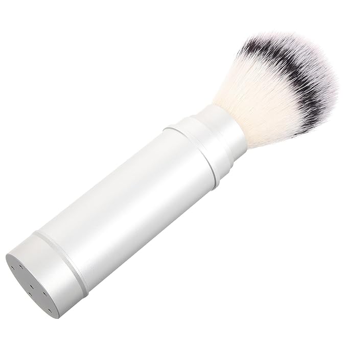 NOLITOY Shaving Brush for Men Portable Compact Travel Shave Beard Brush Nylon Bristles Facial Cleansing Metal Handle Grooming Tool