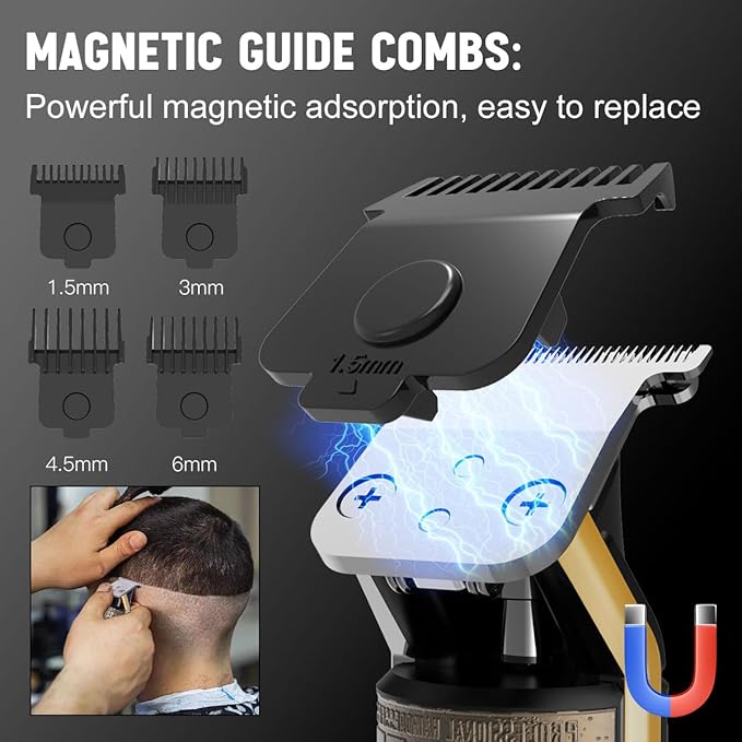 Hatteker Foil Shaver Electric Razor Men's Shaver T-Blade Trimmer Beard Trimmer Beard Clipper Hair Clipper LED Display Waterproof Wet/Dry Shaver Kit 2 in 1