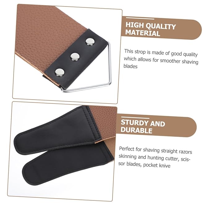 NOLITOY 2sets Simple Razor Strop Double-edge Razor Blade Sharpener Straight Sharpening Cloth Material 2pcs*2 Random Color
