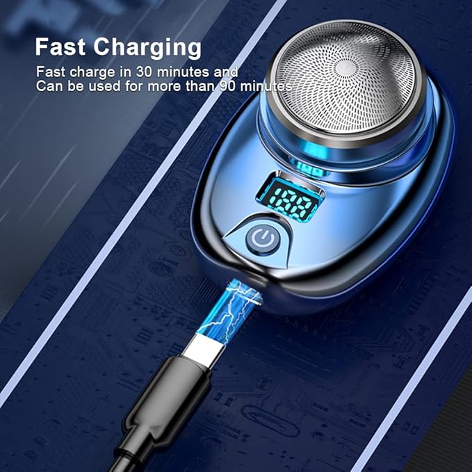 New Upgrade Mini Electric Razor, Electric Shaver, Pocket Size Portable USB Rechargeable Waterproof Shavers Easy One-Button Use Suitable for Men