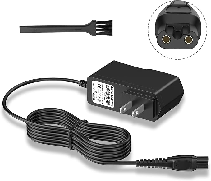 Meliya 15V Shaver Charger Comaptible with Philips Norelco HQ8505 3000 5000 6000 7000 9000 Series Multigroom MG5750 MG7750 MG7770 MG7790 QP6531 QP6510 QP6520 Trimmer Power Cord
