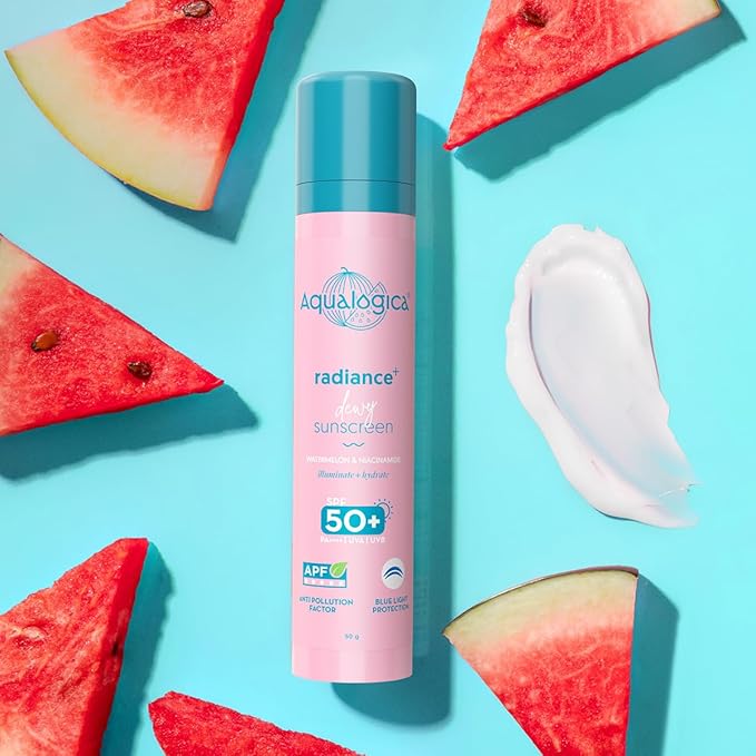 Aqualogica Radiance+ Niacinamide SPF 50 Sunscreen with PA+++ for UVA/B & Blue Light Protection | Sun & Device Screen Light Protector | Lightweight & Fragrance-Free | 1.76 Oz/50g