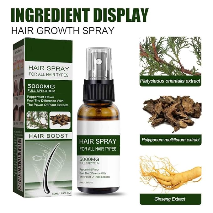 2PCS Hair Growth Spray for Anti Hair Loss Fast Treatment Scalp Prevent Hair Thinning Dry Frizzy Conditioning Strong Hair Root