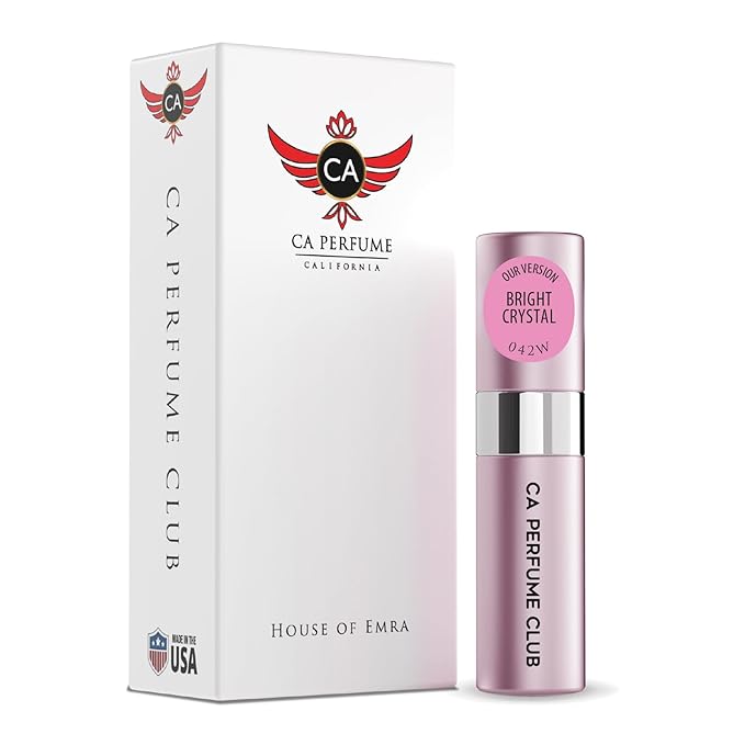 CA Perfume Impression of Bright Crystal For Women Fragrance Eau de Parfum Spray Refillable Atomizer Bottle 0.27 Fl Oz/ 8ml