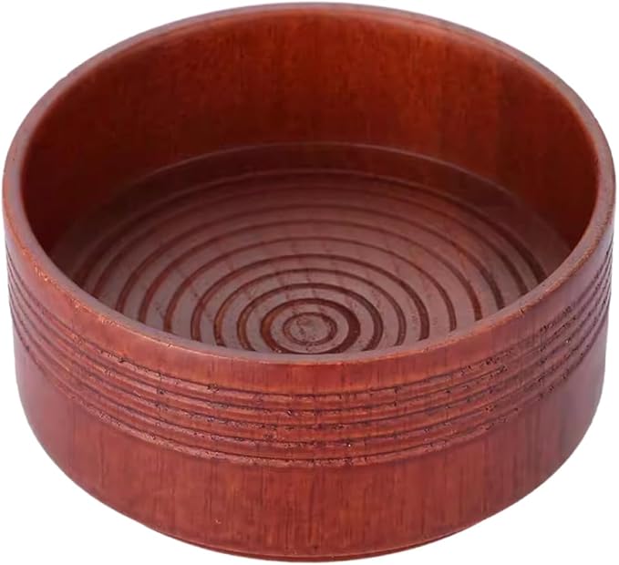 Wooden Shaving Bowl Vintage Oak Finish Men’s Shaving Soap Bowl Sturdy Lather Mug Beard Grooming at Home