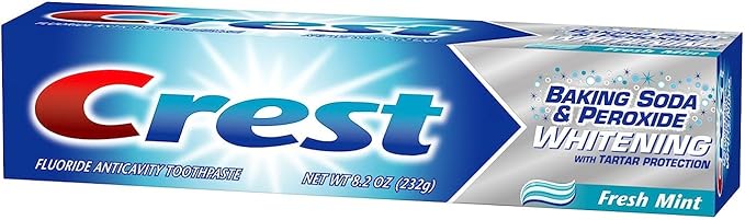 Crest Baking Soda & Peroxide Whitening with Tartar Protection Toothpaste, Fresh Mint, 8.2 oz