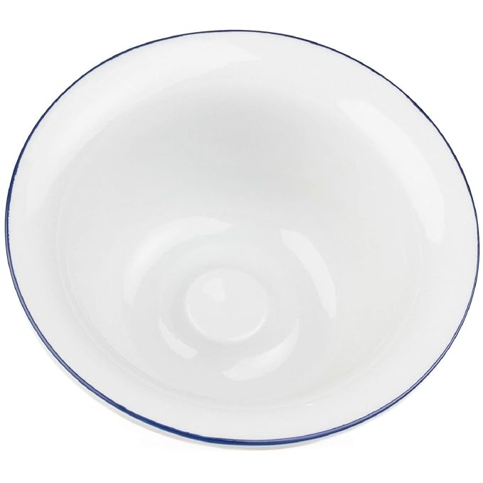 Fendrihan Porcelain Shaving Bowl, Hand-Painted Dark Blue Rim