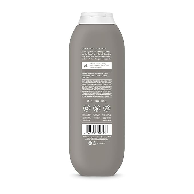Method Men 2-in-1 Shampoo and Conditioner, Cedar + Cypress - Hydrating Formula with Woody Scent - Paraben Free and Cruelty Free - 14 Fl Oz, Pack of 1