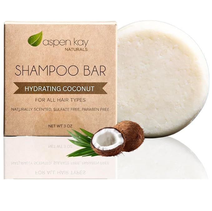 Coconut & Argan Oil Shampoo Bar, Deep Moisturizing for Dry Damaged Hair. Hydrating & Nourishing Solid Shampoo for Curly, Coily & Color Treated Hair, Vegan & Sulfate Free, USA Made. 3 oz.