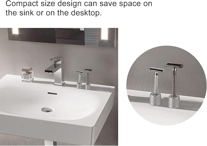 Multi-purpose Stand, Silver Metal Shaver Holder, Pedestal Base, Compact Size, Gift for Men
